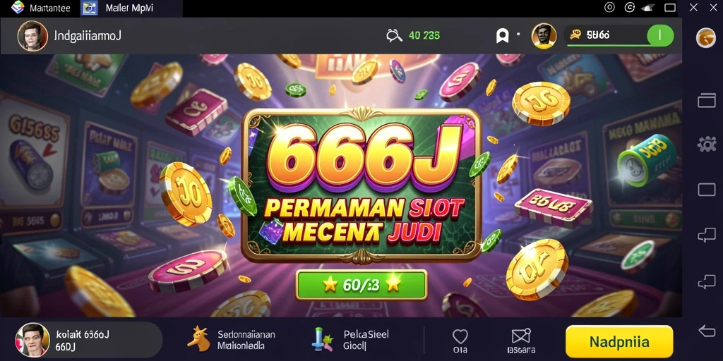 Screenshot gameplay 666J menampilkan grafik slot yang menarik dan penuh warna.