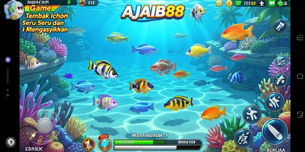 Screenshot AJAIB88 menampilkan aksi seru dalam permainan Tembak Ikan.