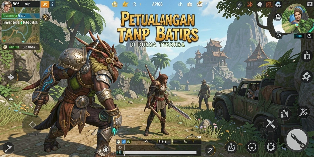 Screenshot gameplay API66 menampilkan petualangan epik di dunia terbuka.