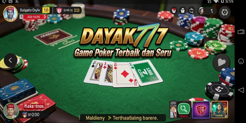 Tampilan gameplay Poker yang mendebarkan di DAYAK777.