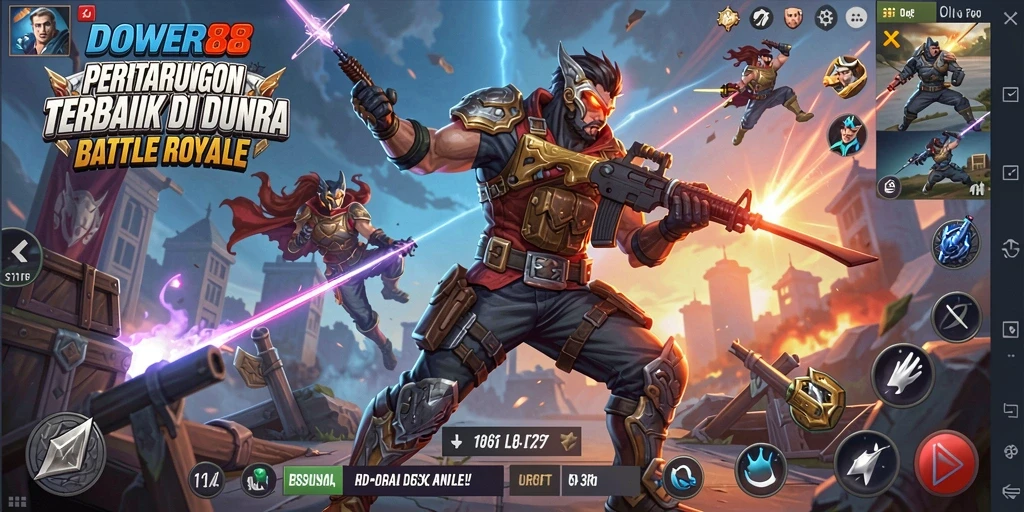 Gameplay seru saat bertempur di arena Battle Royale DOWER88.