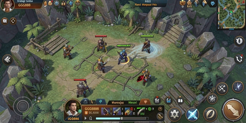 Screenshot gameplay GGG888 yang menunjukkan strategi mendalam dan aksi mendebarkan.