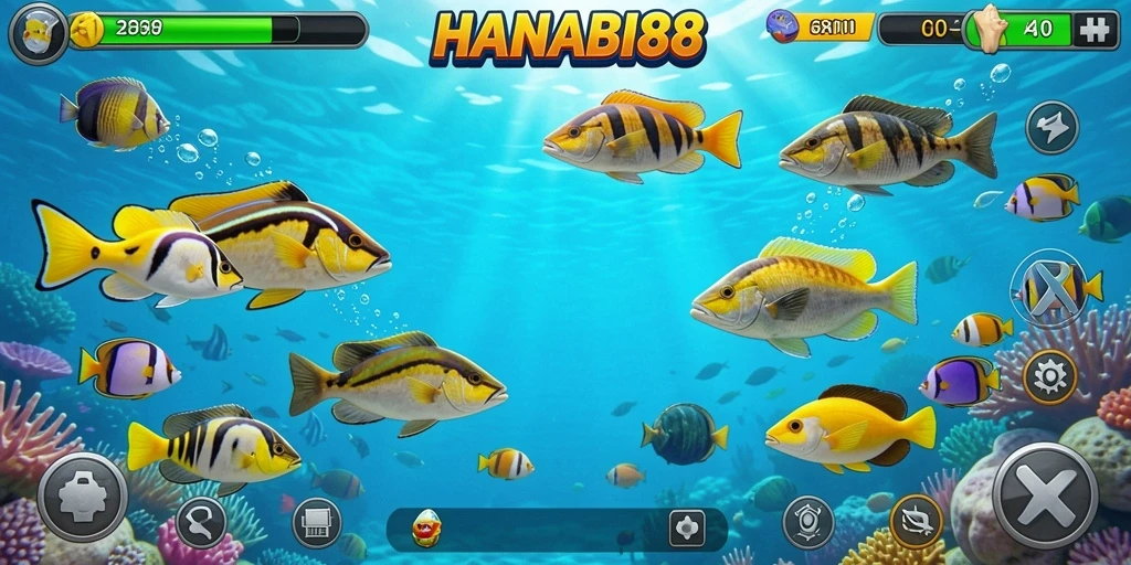 Tampilan screenshot gameplay Tembak Ikan yang seru dan mengasyikkan.