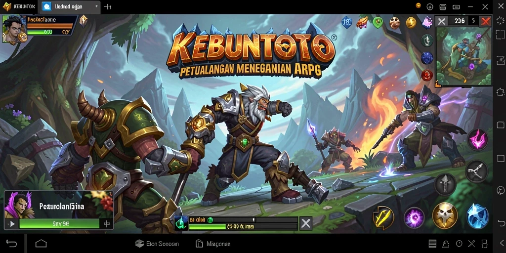 Gameplay mendebarkan KEBUNTOTO dengan karakter dan monster unik.