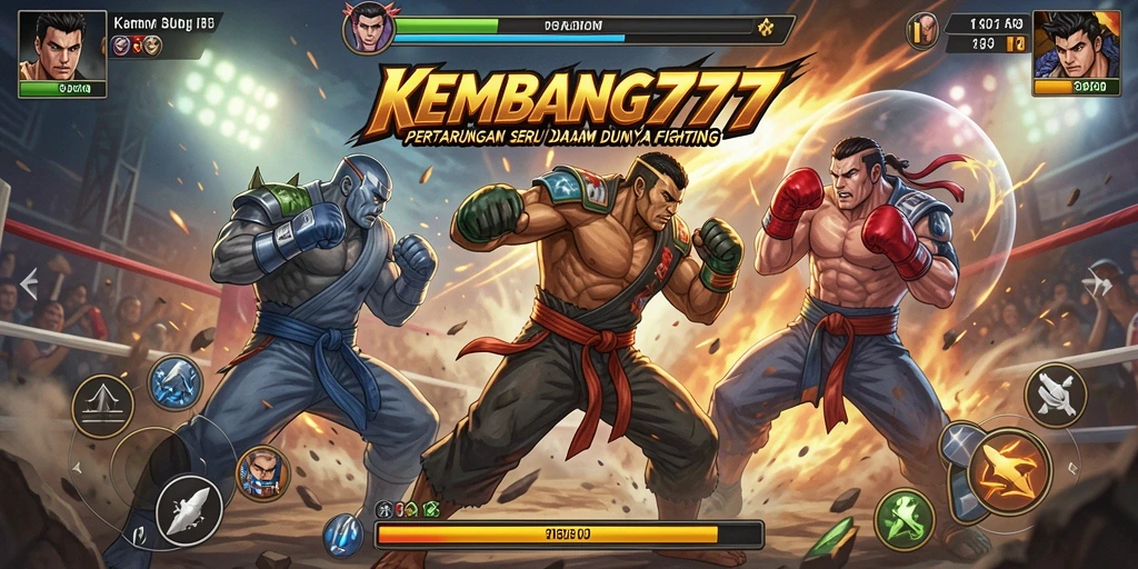 Screenshot gameplay KEMBANG777: Pertarungan seru antara karakter dengan efek visual yang mengagumkan.