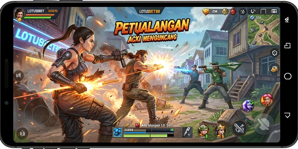 Tampilan gameplay LOTUSBET88 yang mendebarkan dan penuh aksi.
