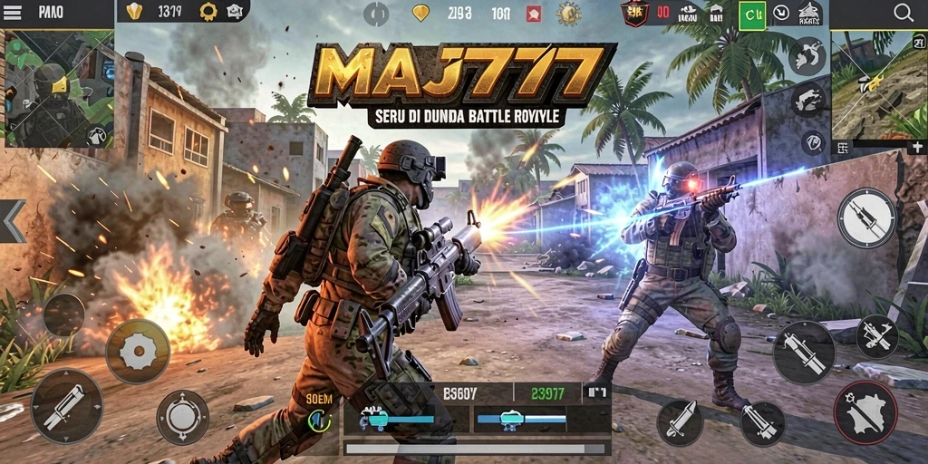 Tampilan gameplay menarik di <strong>MAJ777</strong> dengan pertempuran Battle Royale yang mendebarkan.