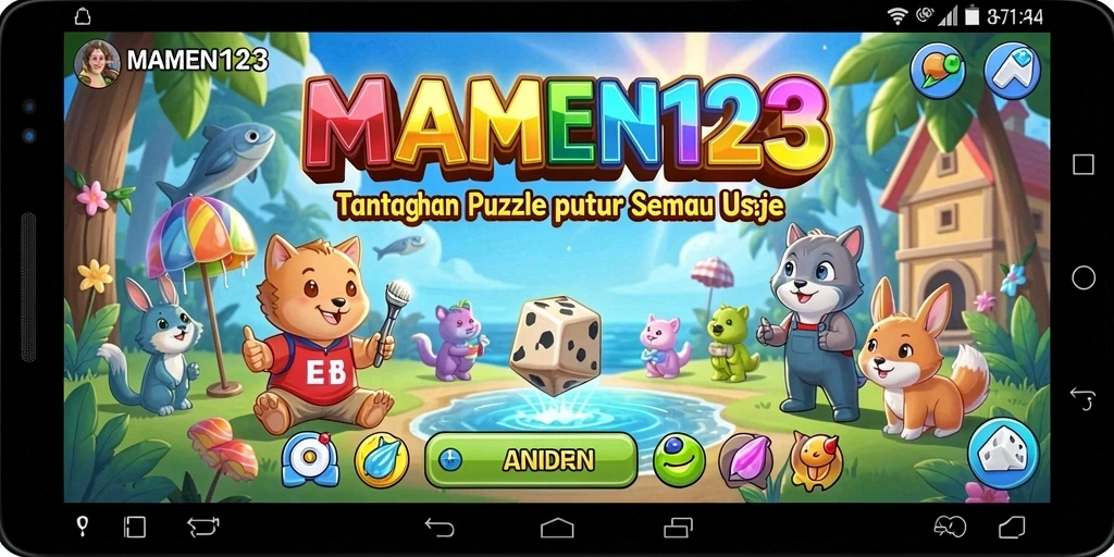 Tampilan gameplay MAMEN123 yang penuh aksi dan teka-teki yang menantang.