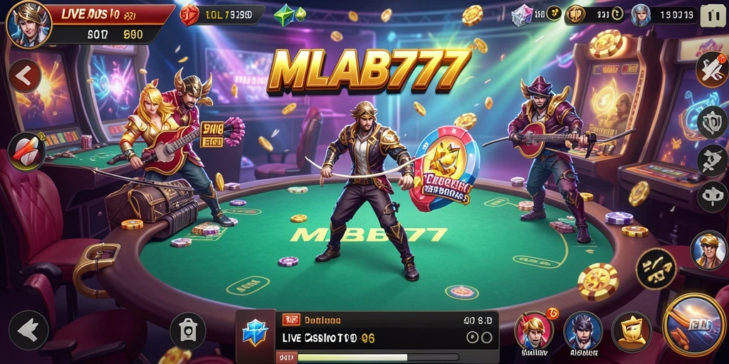 Tampilan penuh aksi dari gameplay Live Casino di MLBB777.