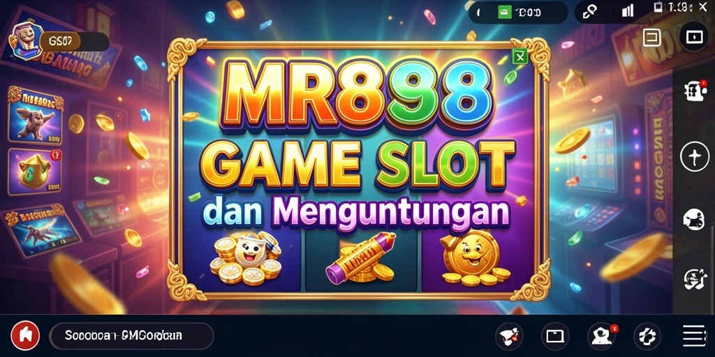 Tampilan gameplay seru dari MR888, menunjukkan gulungan dan simbol menarik.