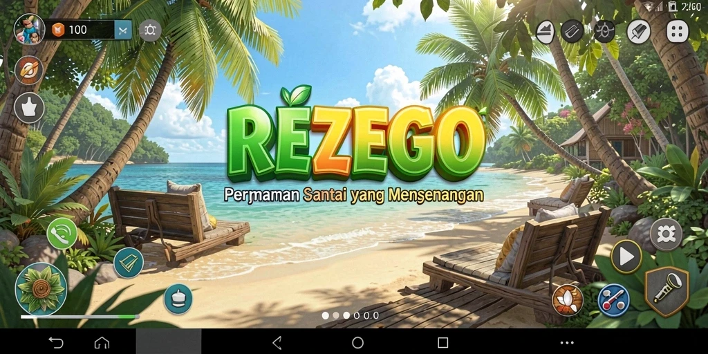 Tampilan gameplay <strong>REZEGO</strong> yang menyenangkan dan penuh warna.