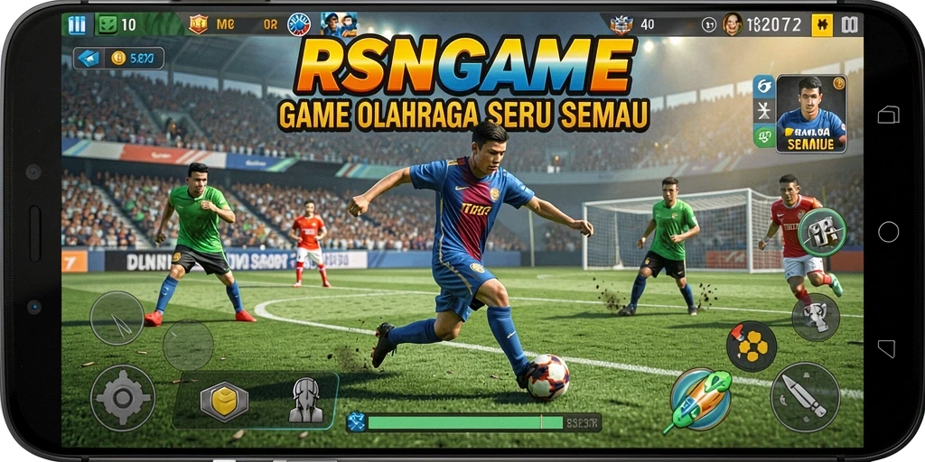 Tampilan gameplay RSNGAME dengan aksi olahraga yang mendebarkan.