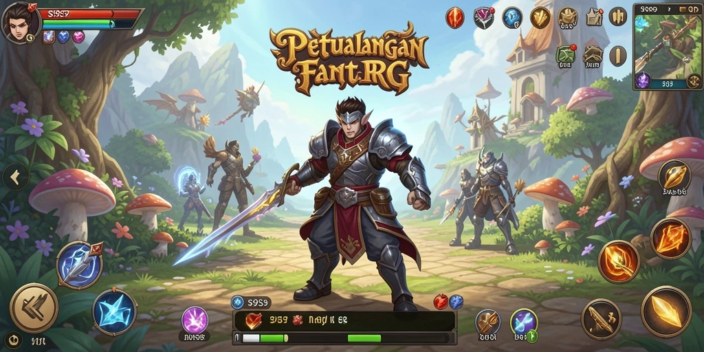 Tangkapan layar utama S9S9 menampilkan aksi epik dalam gameplay RPG.