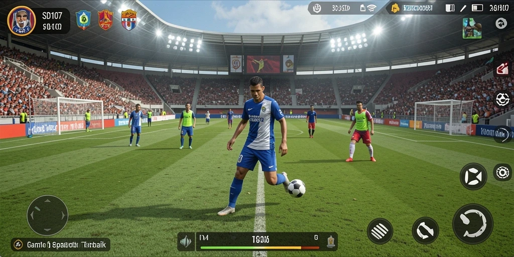Gameplay seru dalam sepak bola dengan kontrol intuitif dan grafis yang menawan.
