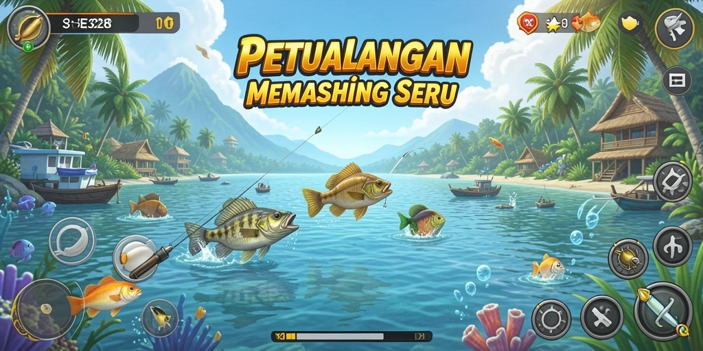 Gameplay SE328 yang memukau dengan berbagai jenis ikan.