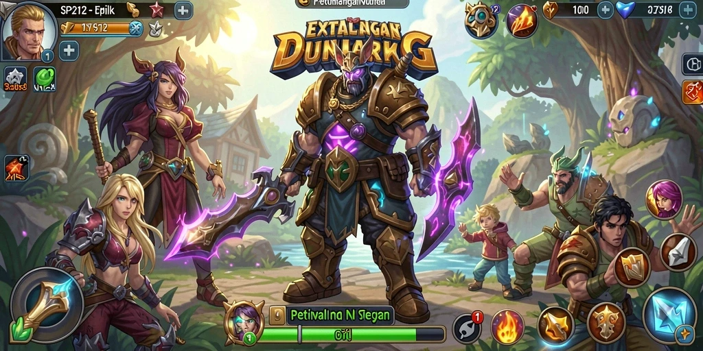 Tampilan gameplay menarik dengan berbagai karakter dan monster.