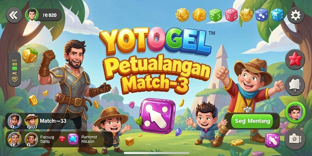 Tampilan gameplay seru YOTOGEL di level Match-3.